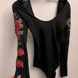 Floral backless bodysuit